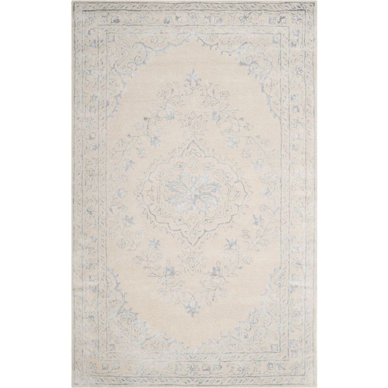 Hand-Tufted Elegance Gray Wool & Viscose 8' x 11' Area Rug