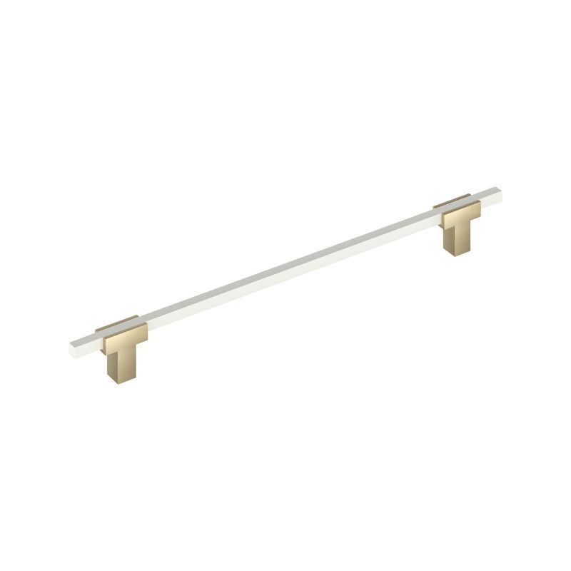 Golden Champagne and White Modern Bar Pull with Mounting Hardware