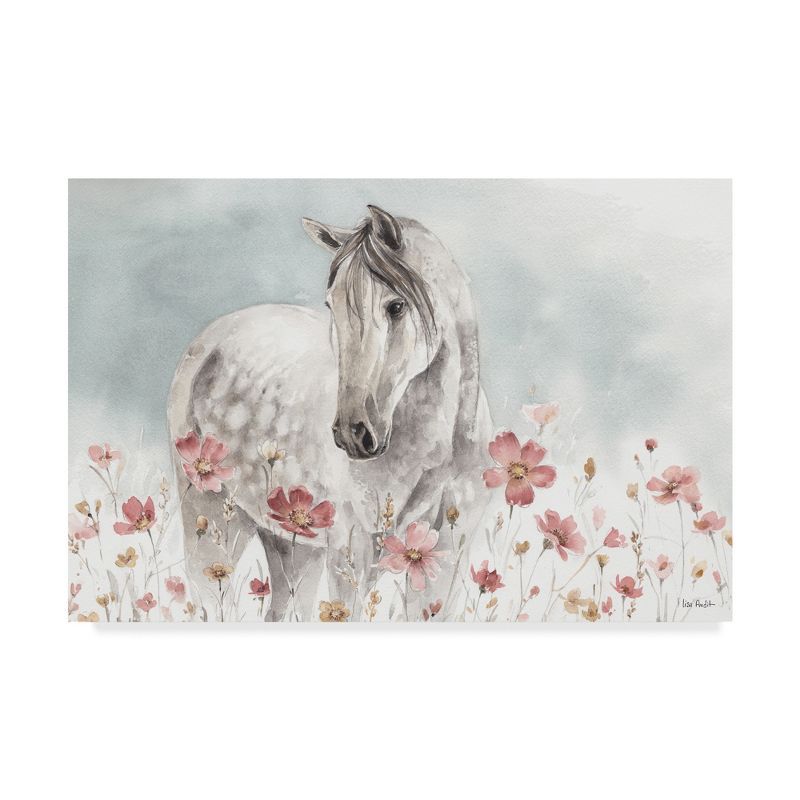 Lisa Audit Wild Horses I Canvas Art in White and Grey