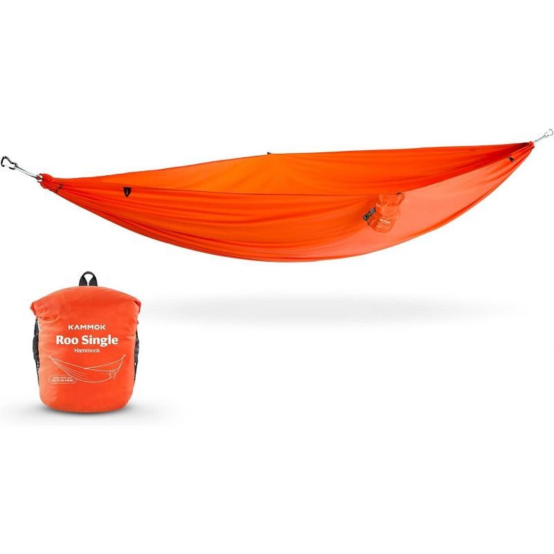 Ember Orange Ripstop Nylon Single Camping Hammock