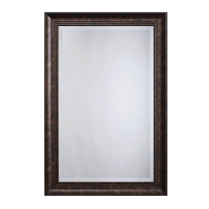 Elegant Dark Bronze Rectangular Wall Mirror 24" x 36"