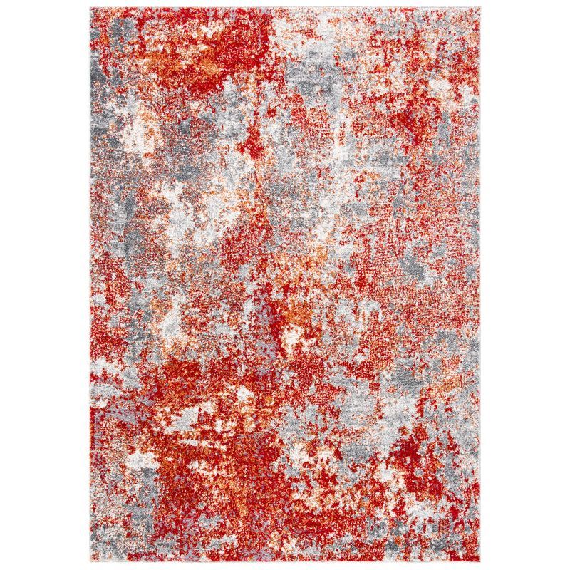 Abstract Elegance 8' x 10' Gray Synthetic Area Rug