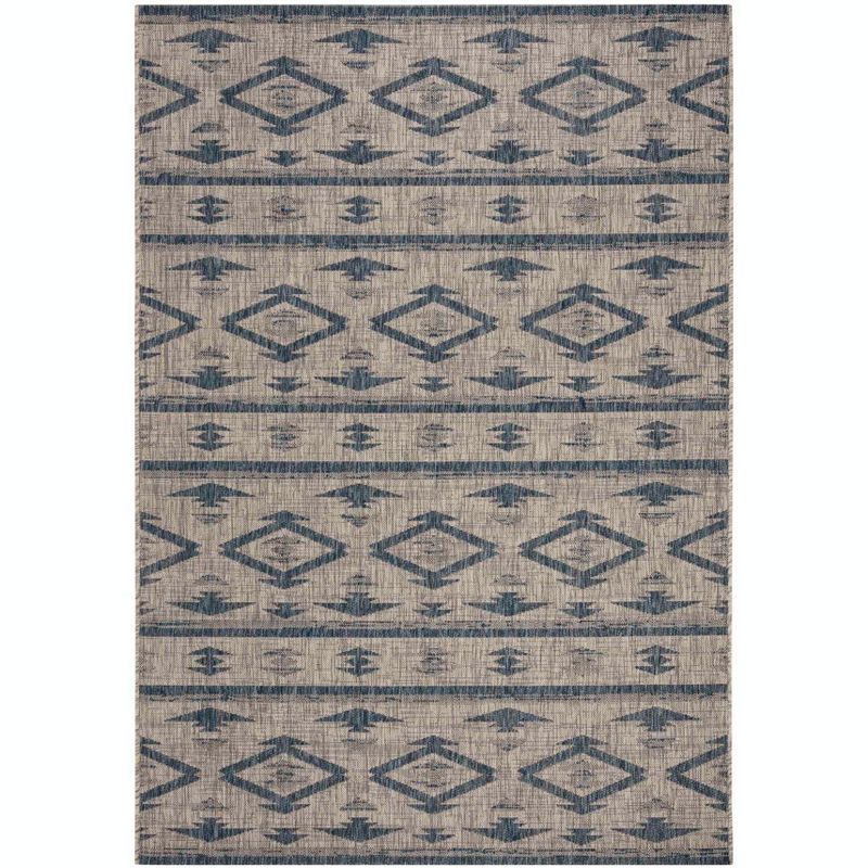 Sleek Gray Synthetic 47"x67" Indoor/Outdoor Easy Care Rug