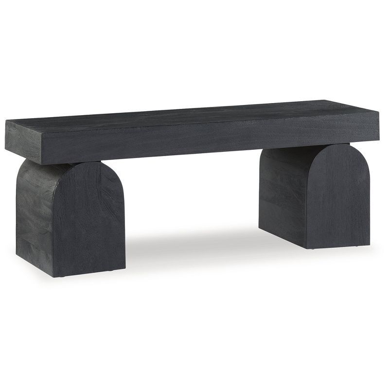 Holgrove Black Solid Wood Contemporary Accent Bench