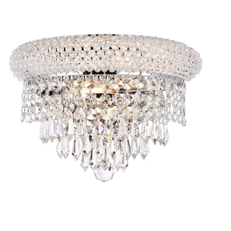 Primo 12" Chrome Wall Sconce with Royal Cut Crystal