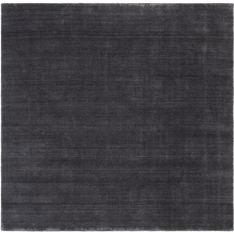 Handmade Black Wool 6' x 6' Tufted Square Area Rug