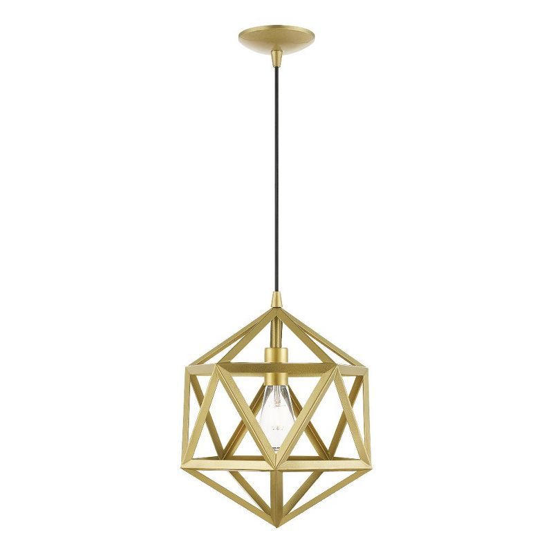 Soft Gold Glass Mini Pendant Light with Metal Shade