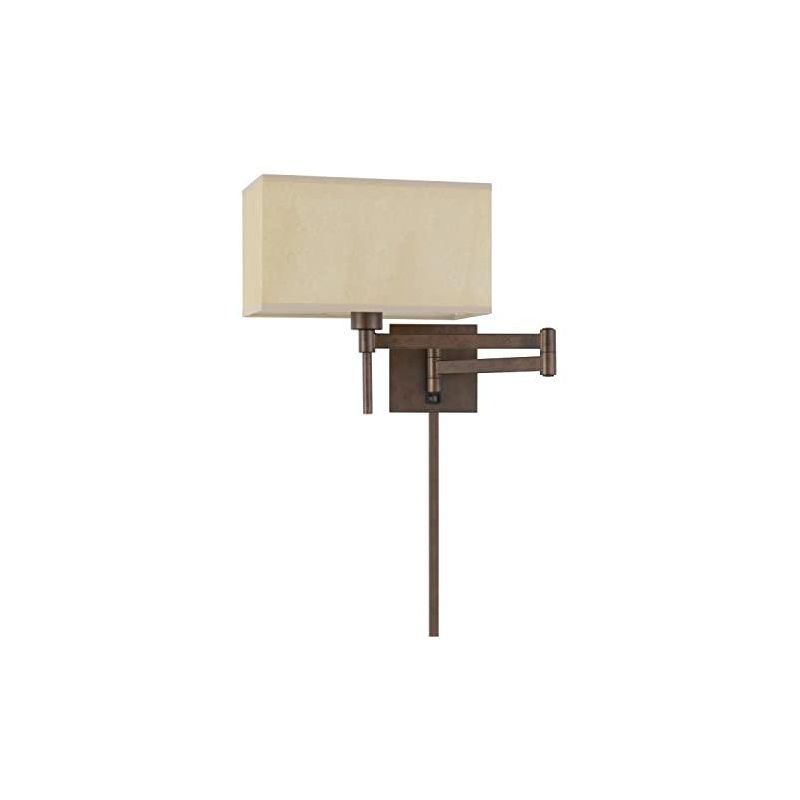 Rust Finish Metal Swing Arm 26" Plug-In Wall Lamp