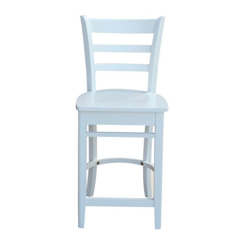 Emily Solid Wood White Counter Height Barstool 41"