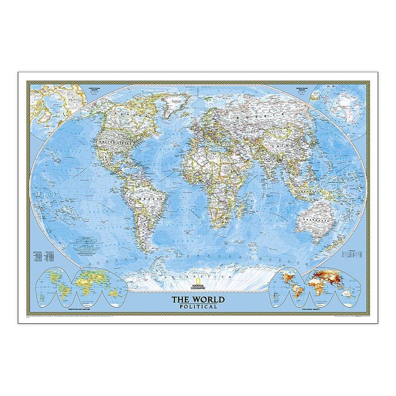 National Geographic Laminated World Map, 43.5" x 30.5"