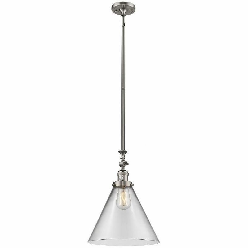 Brushed Satin Nickel Glass Mini Pendant Light