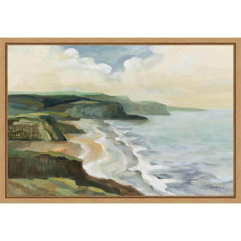 Irish Coast Green and Blue Landscape Canvas Print