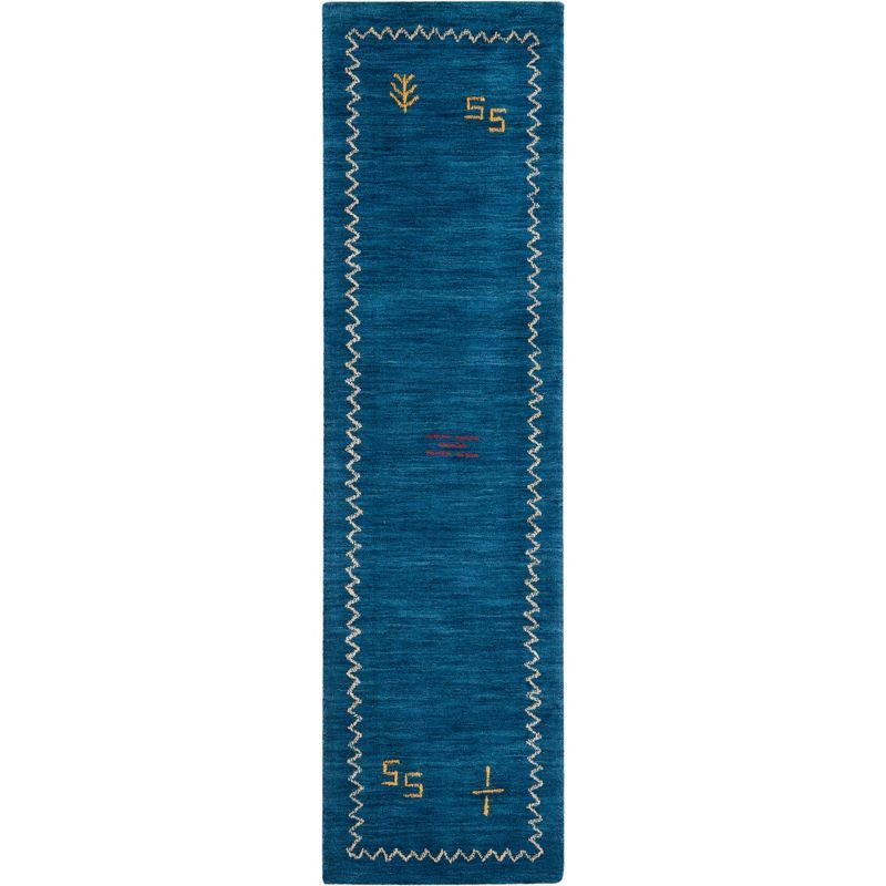 Himalaya Blue Wool Hand-Knotted Runner Rug 2'3" x 6'