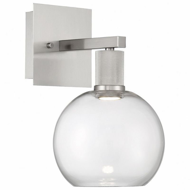 Brushed Steel Dimmable 12.25" Direct Wired Wall Sconce