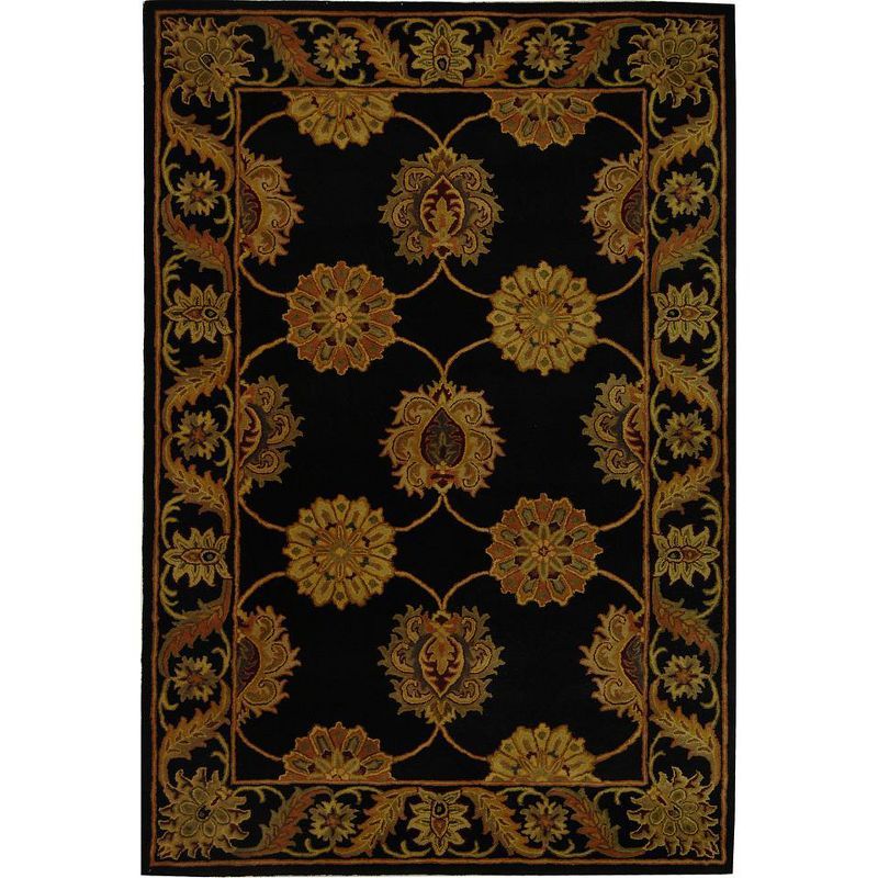 Heritage Black and Gold Hand-Tufted Wool Area Rug