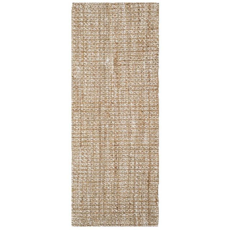 Hand-Knotted Natural Jute 2'6" x 10' Runner Rug in Brown