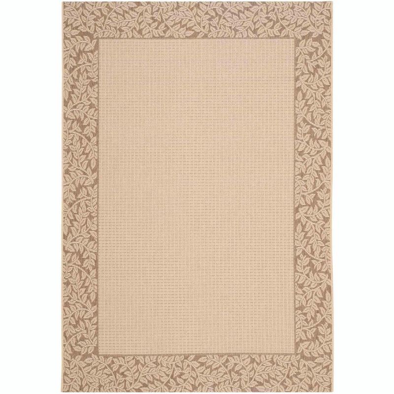 Natural Brown Rectangular Synthetic Stain-Resistant Area Rug