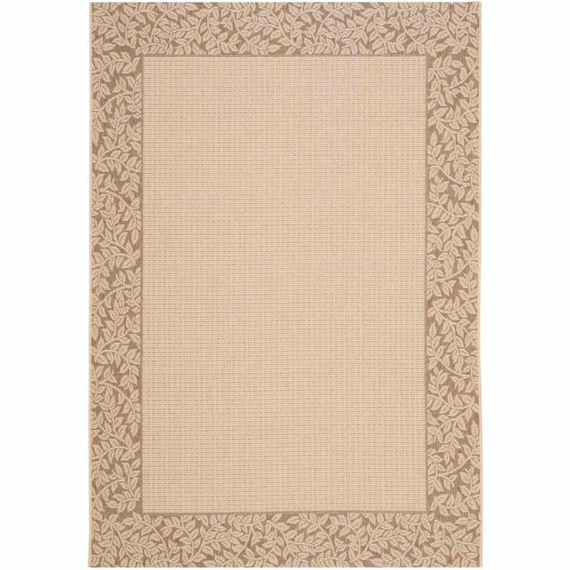 Natural Brown Rectangular Synthetic Stain-Resistant Area Rug