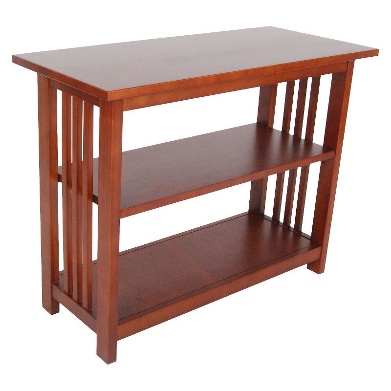 Espresso Kids' Hardwood Under-Window Bookshelf with Doors
