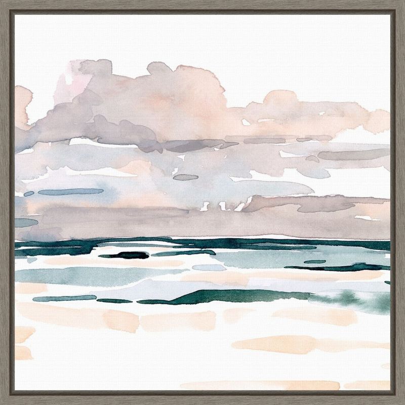 Soft Coastal Abstract Canvas Wall Art Print in Light Colors