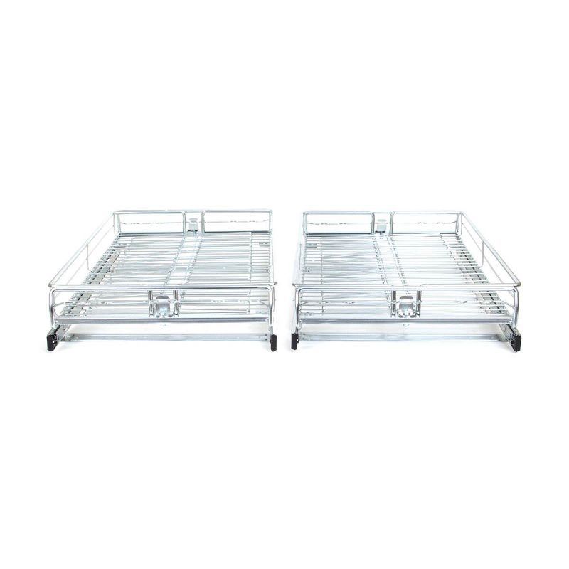 Expandable Chrome Sliding Cabinet Organizer (2 Pack)