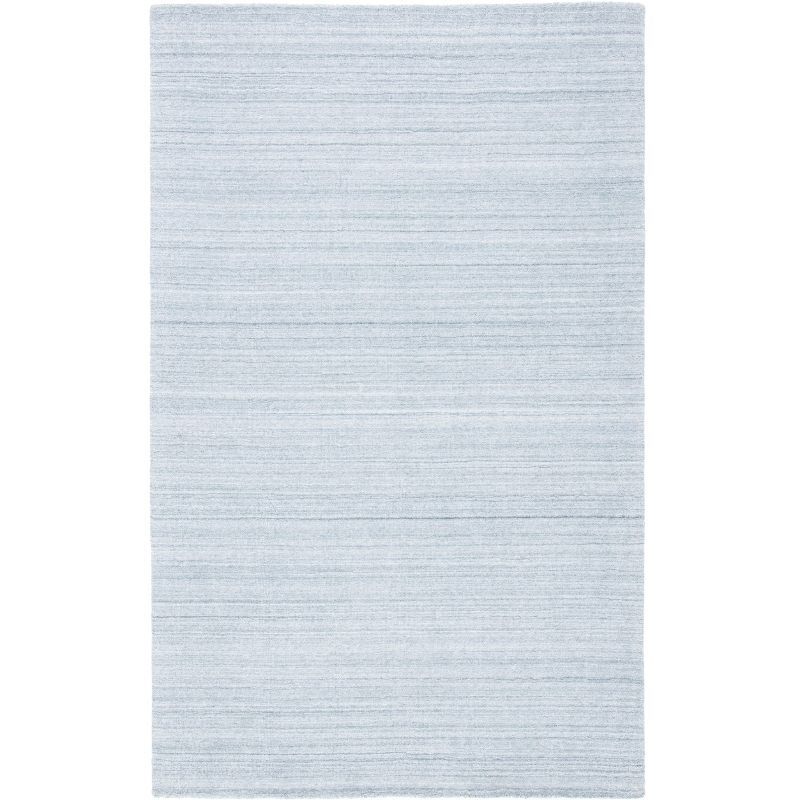 Gray Hand-Knotted Viscose Rectangular Area Rug