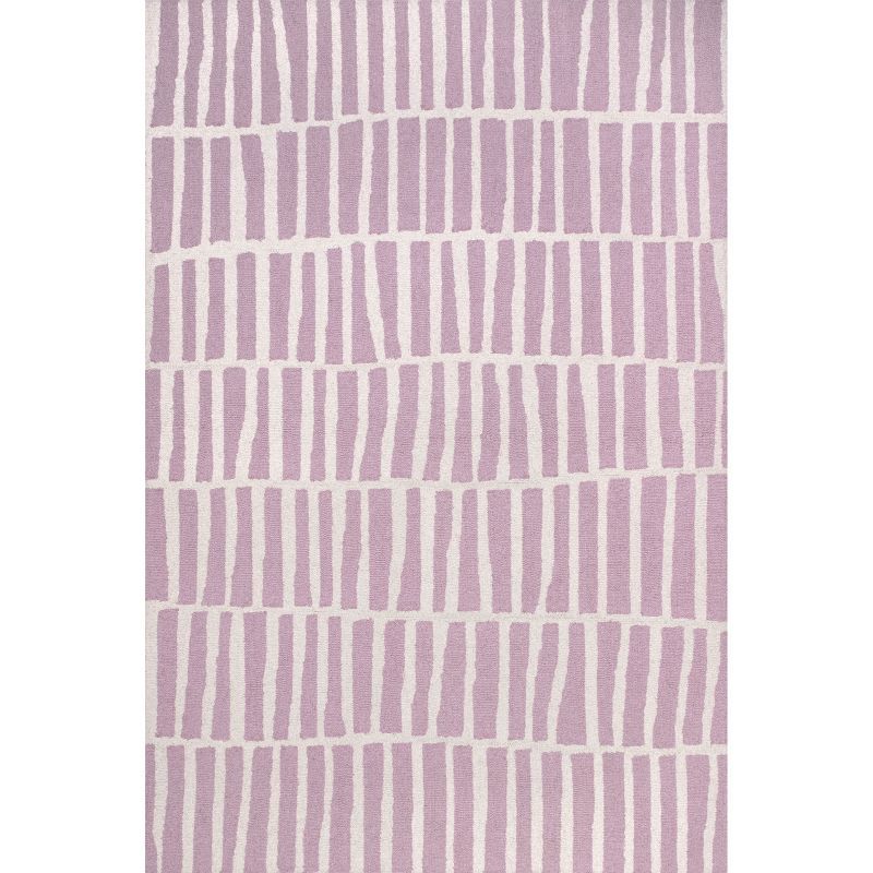 Baby Pink Hand Tufted Wool Rectangular Area Rug