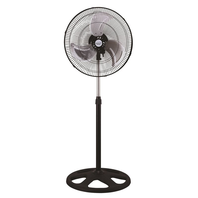 Jet Black 18-Inch Adjustable Height Oscillating Pedestal Fan