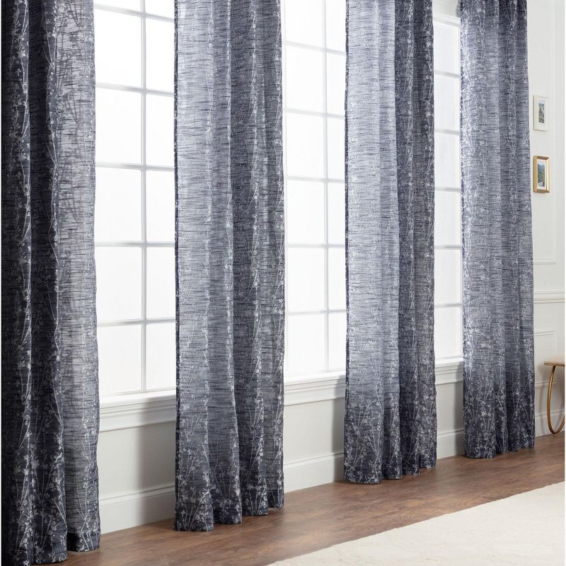 Dark Blue Polyester Blackout Grommet Window Panels, 52x84 Inches