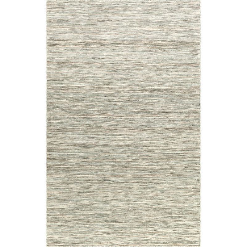 Fog Gray Flat Woven Wool Reversible Rug 5' x 7'
