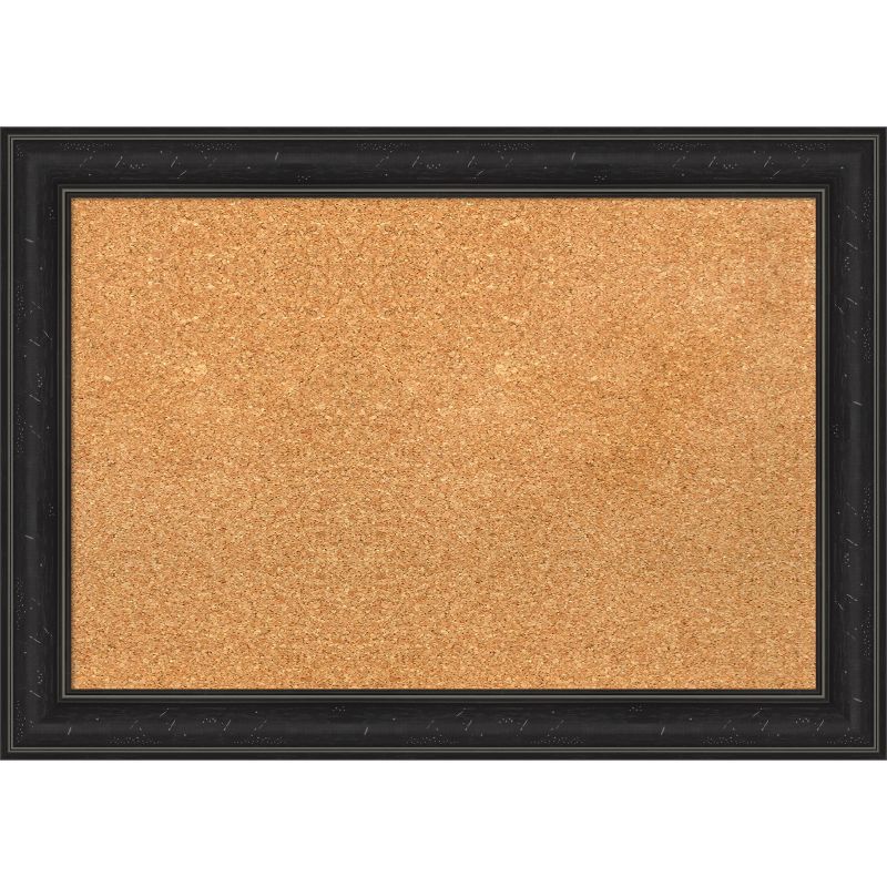 Shipwreck Black Narrow Framed Natural Cork Bulletin Board