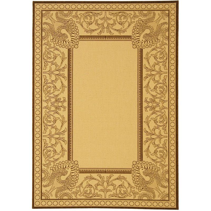 Natural Chocolate Baroque Print Indoor/Outdoor Area Rug