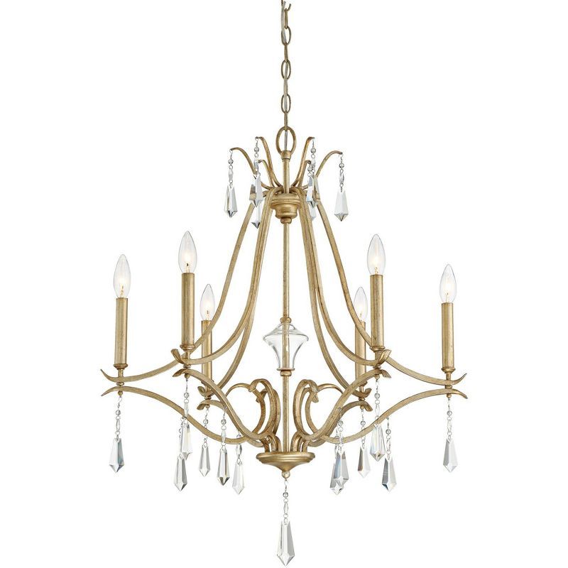 Brio Gold 6-Light Chandelier with Crystal Accents