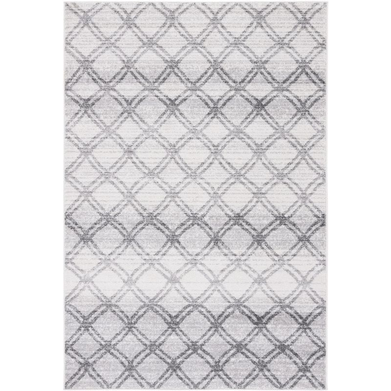 Chic Gray Geometric Tufted Rectangular Area Rug