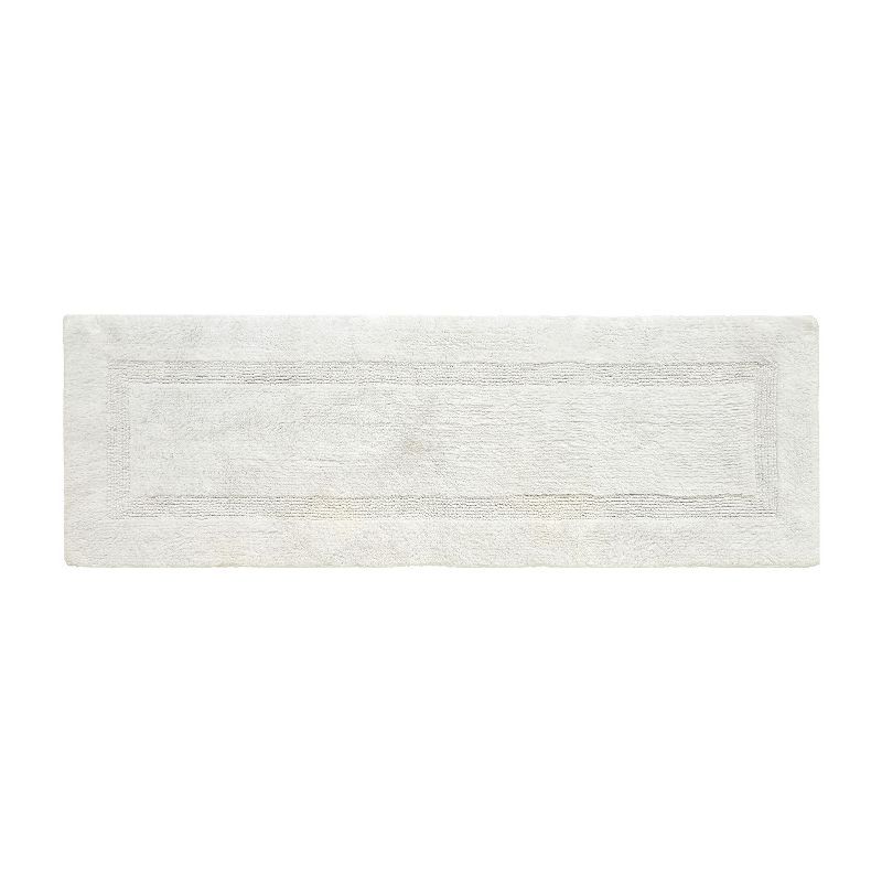 Luxurious Ivory Cotton Tufted Reversible Bath Runner Rug 20" x 60"