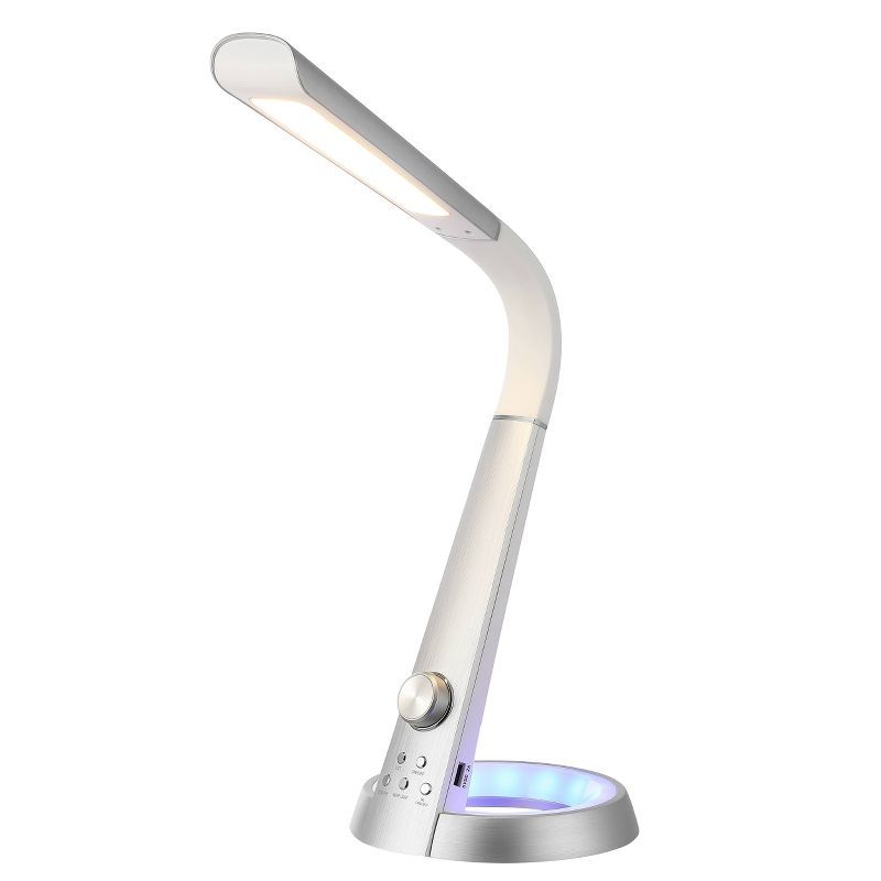 Milton 19" Silver Aluminum Adjustable LED Task Lamp with USB