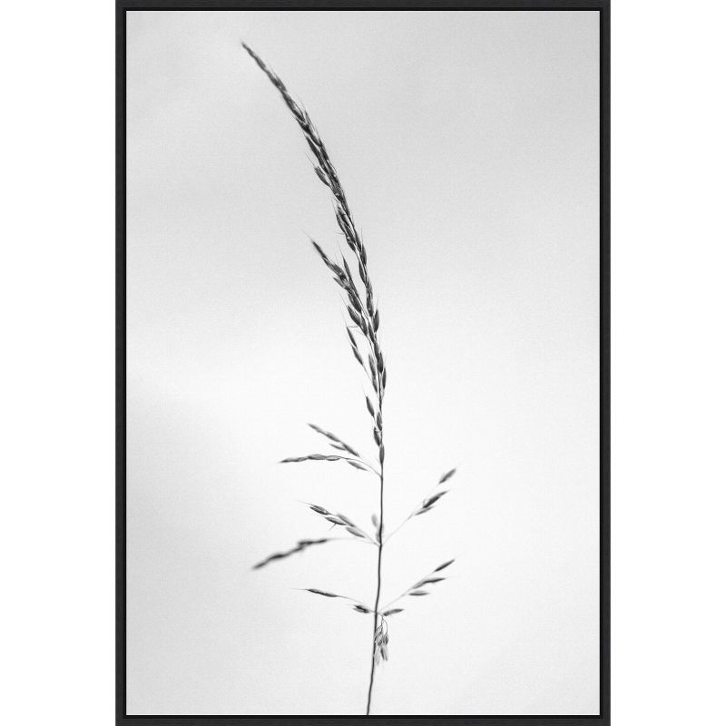 Amid The Flowers Black and White Canvas Wall Art