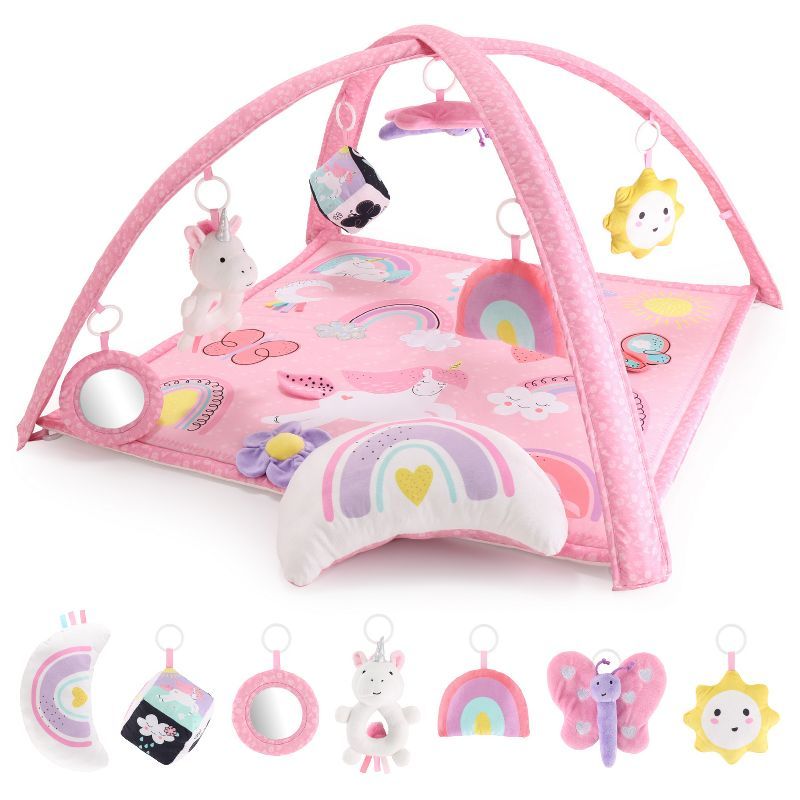 Pink Rainbow Paradise Baby Activity Gym with Hanging Toys