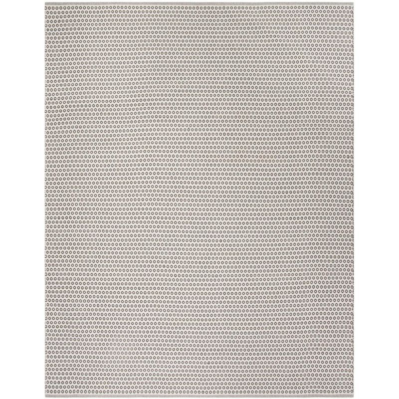 Coastal Charm Grey/Ivory 8' x 10' Handwoven Wool-Cotton Rug