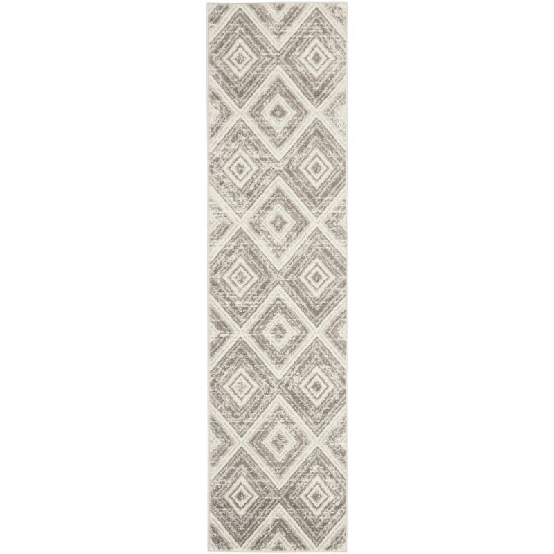 Reversible Grey/Green Medallion Synthetic 24x14 Rug