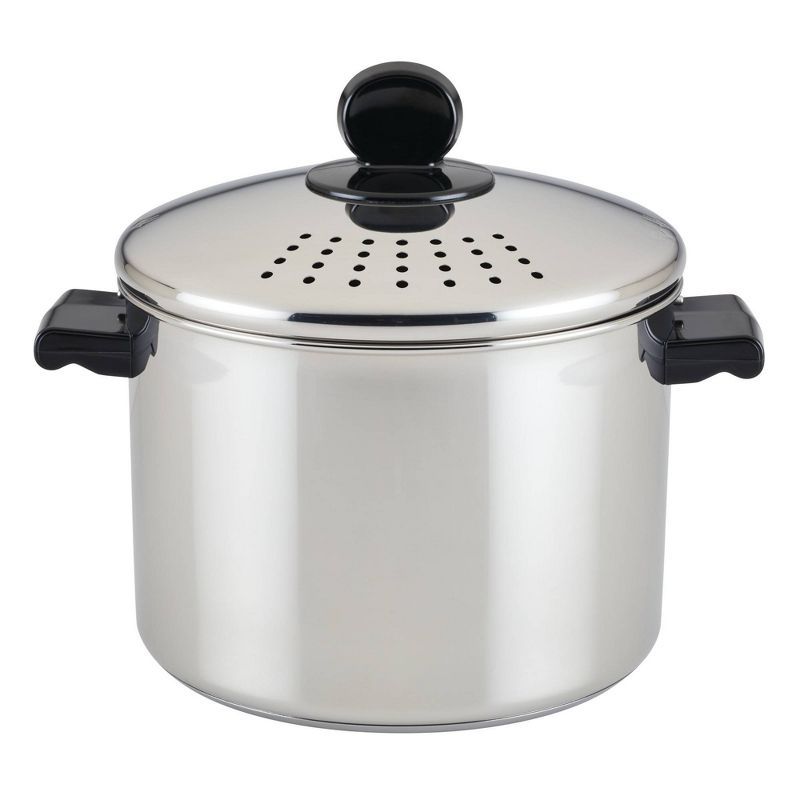 Stainless Steel 8-Quart Covered Straining Stockpot with Lid