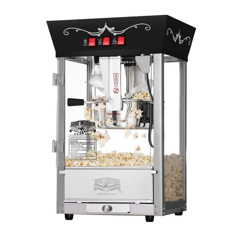 Matinee Black Stainless Steel 8oz Countertop Popcorn Machine