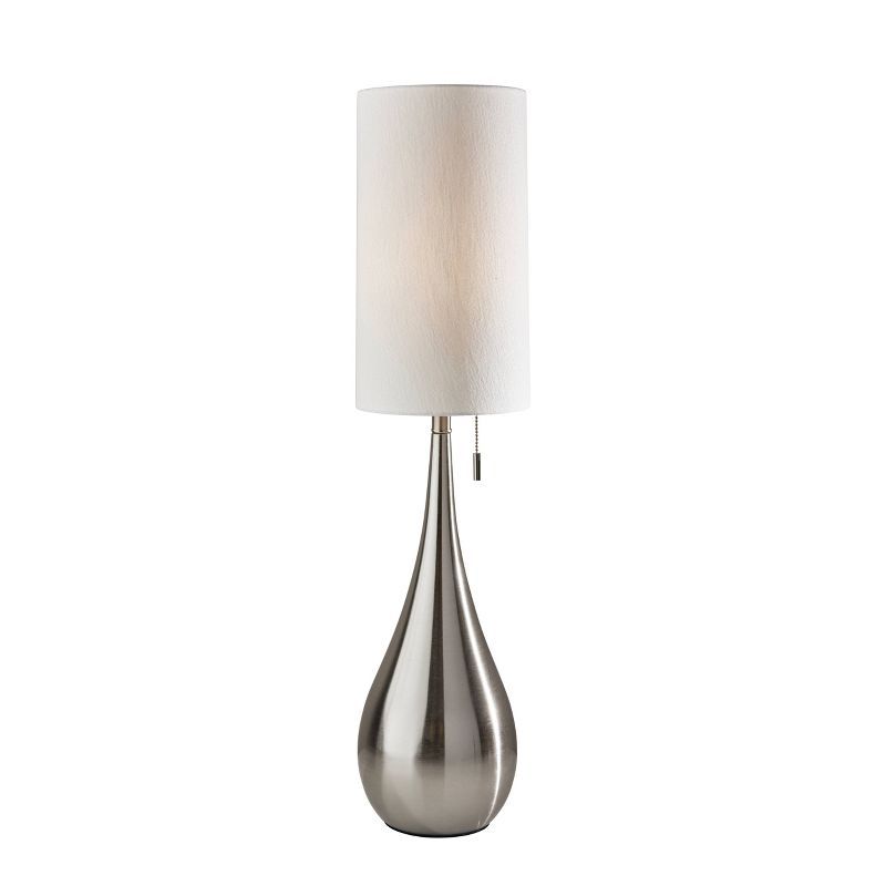 Tall White Teardrop Desk Lamp with Metal Base