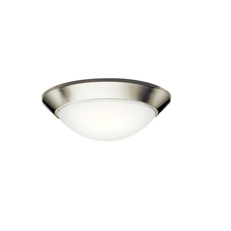 Sleek Brushed Nickel 16.5" Flush Mount with Satin Etched Glass