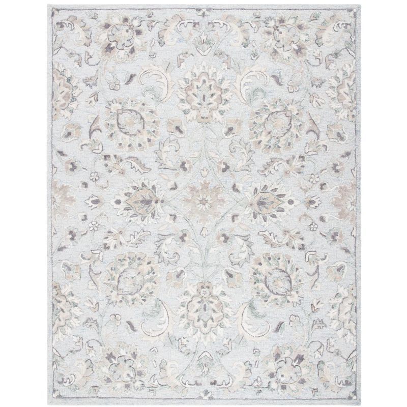 Light Blue Hand-Tufted Wool 8' x 10' Area Rug