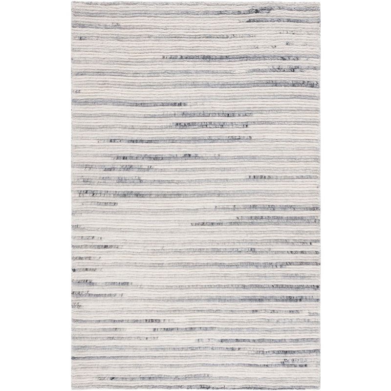 Casablanca Shag Luxe Gray Hand-Knotted Wool Area Rug 3' x 5'