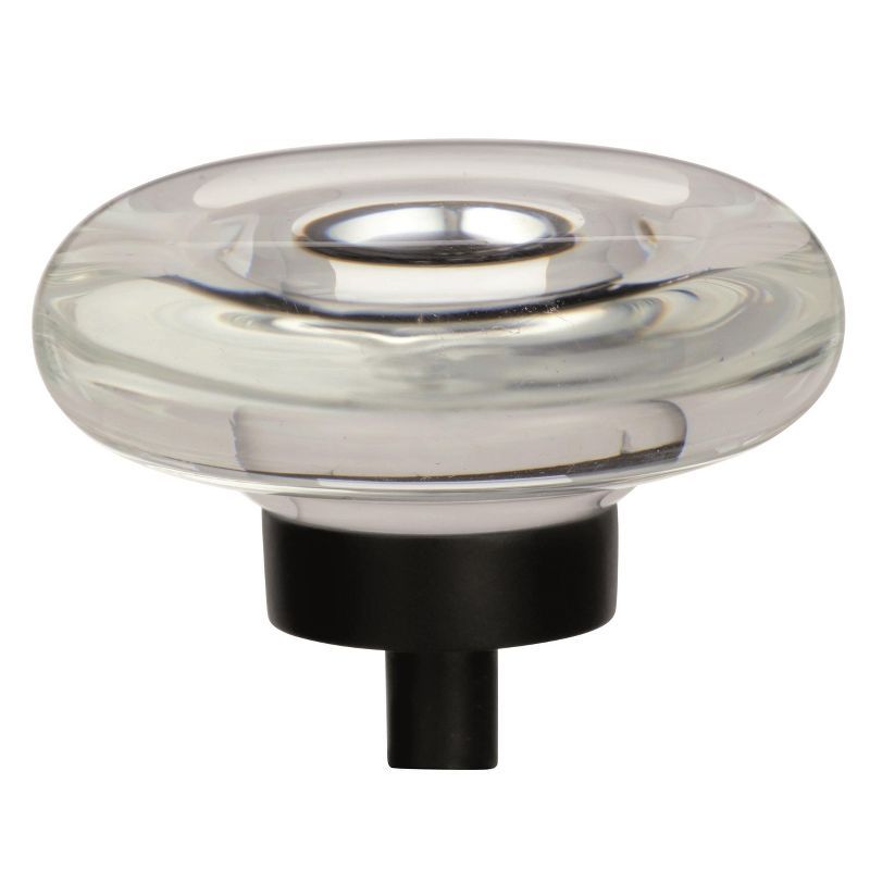 Clear and Black Bronze Round Cabinet Knob with Mounting Hardware