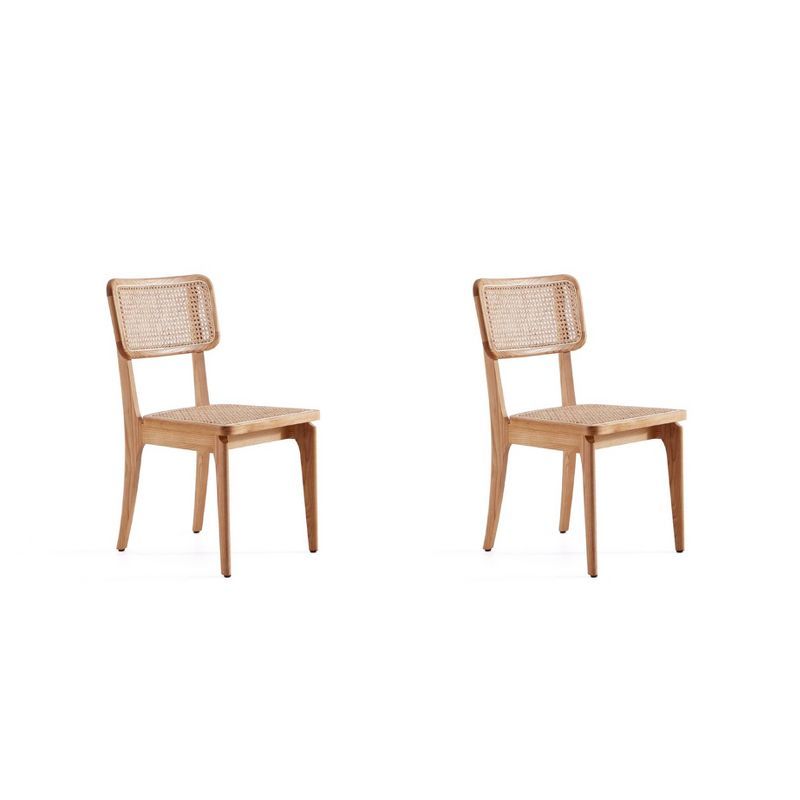 Giverny Natural Ash Wood and Rattan Armless Dining Chair