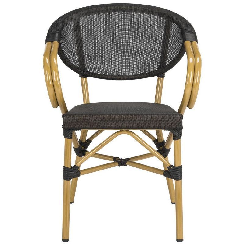 Safavieh Burke Black Wicker Outdoor Accent Chair Set of 2