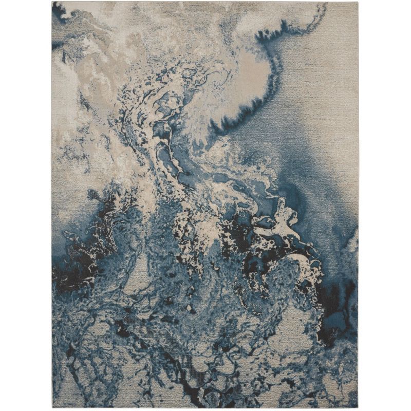 Maxell Ivory Abstract 9'3" x 12'9" Synthetic Round Rug